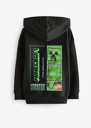 Mango Minecraft Baskılı Kapüşonlu Erkek Çocuk Ceket