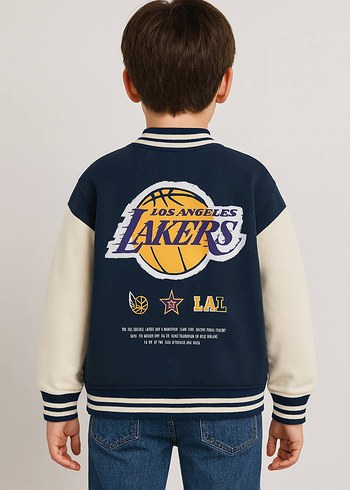 11-12 Yaş Beden Lakers Erkek Çocuk Kolej Ceket