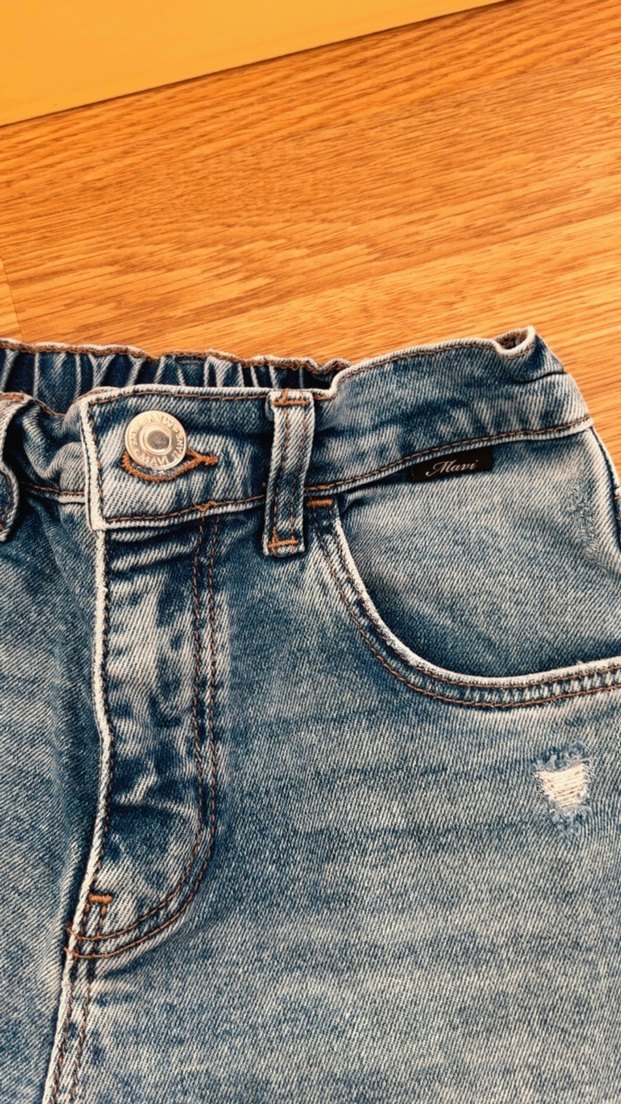 Mavi kız Çocuk Denim Pantolon - Görsel 3