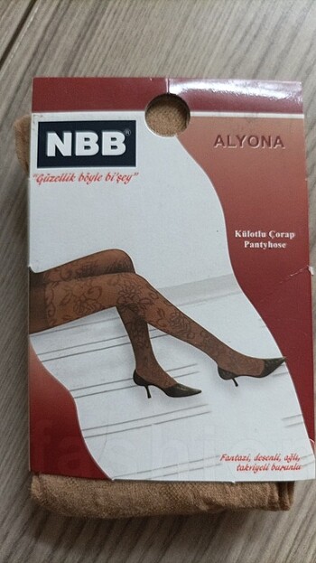 Desenli külotlu çorap yeni kutusunda nbb 