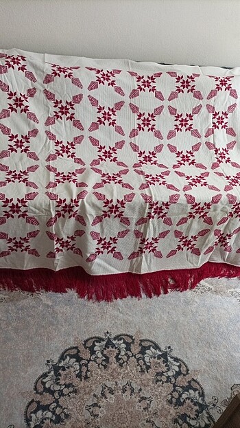 Etamin örtü el işlemesi  - Görsel 2