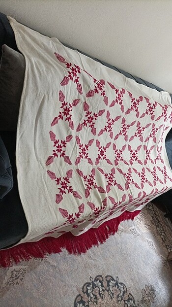 Etamin örtü el işlemesi  - Görsel 3