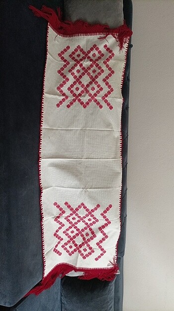 Etamin el işlemesi buzdalabi örtüsü  - Görsel 5