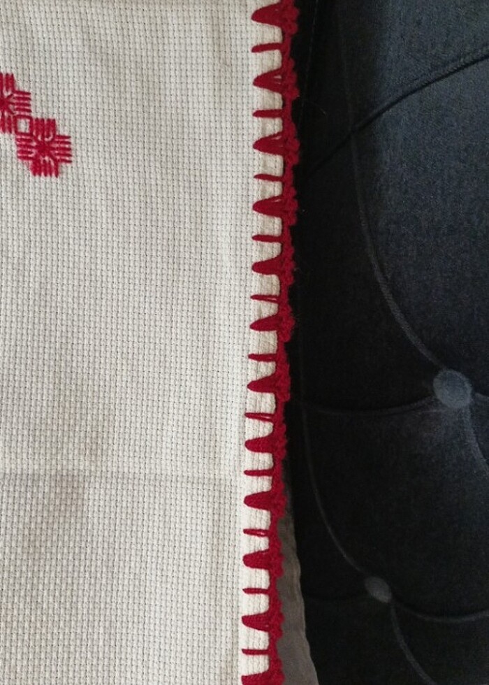 Etamin el işlemesi buzdalabi örtüsü  - Görsel 4