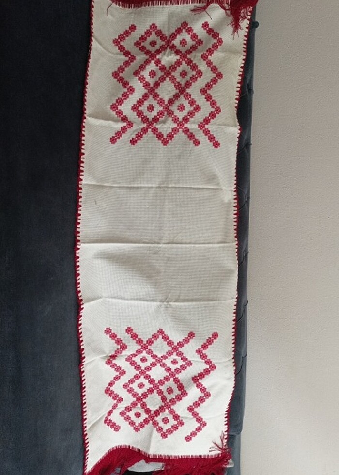 Etamin el işlemesi buzdalabi örtüsü  - Görsel 5