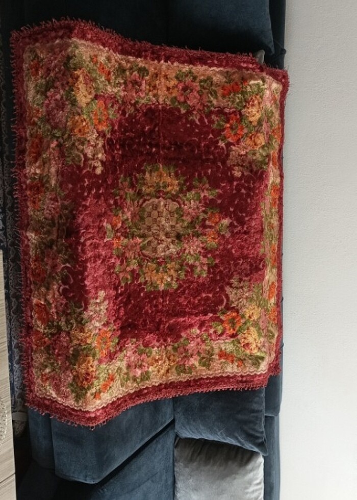 Çok eskilerden koltuk şalı  kadife - Görsel 3