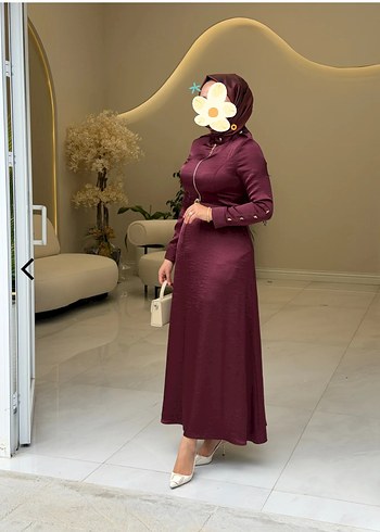 Diğer Bordo Uzun Elbise Siklik Ve Rahatlik Bir Arada