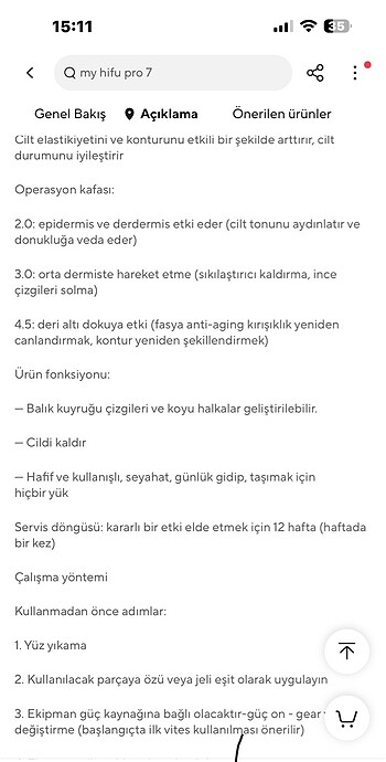 Diğer Hifu 7 premium