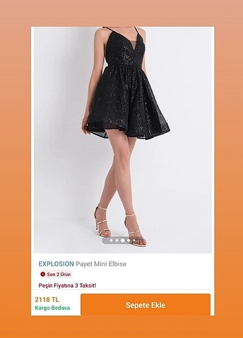 s Beden EXPLASİON Payet mini elbise
