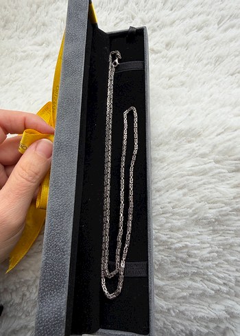 Erkek Gümüş zincir kolye - Görsel 2