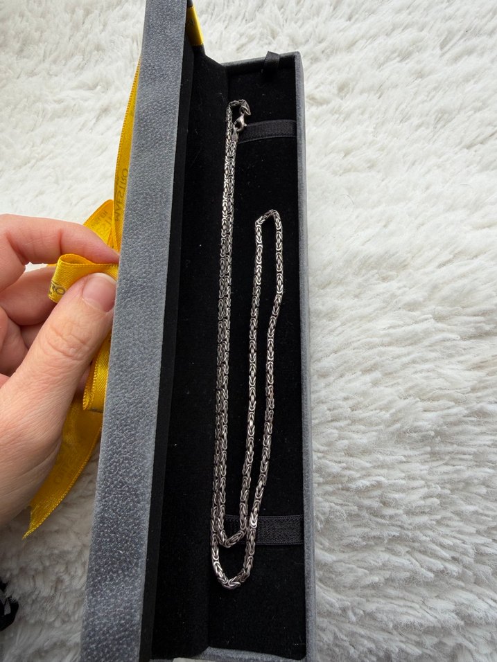 Erkek Gümüş zincir kolye - Görsel 2