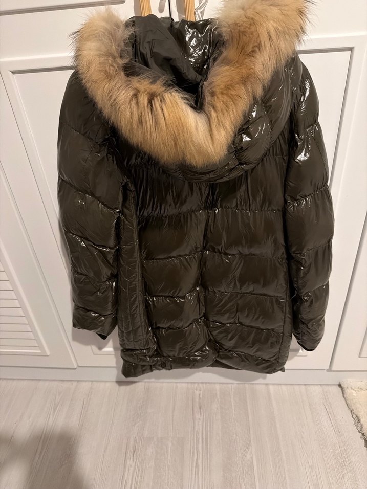 Terzi dükkanı Kapüşonlu Uzun Kadın Kışlık Mont - Görsel 3