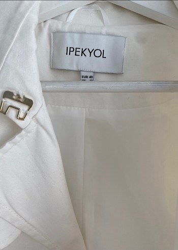 Beyaz Midi Kadın Trençkot - Görsel 3