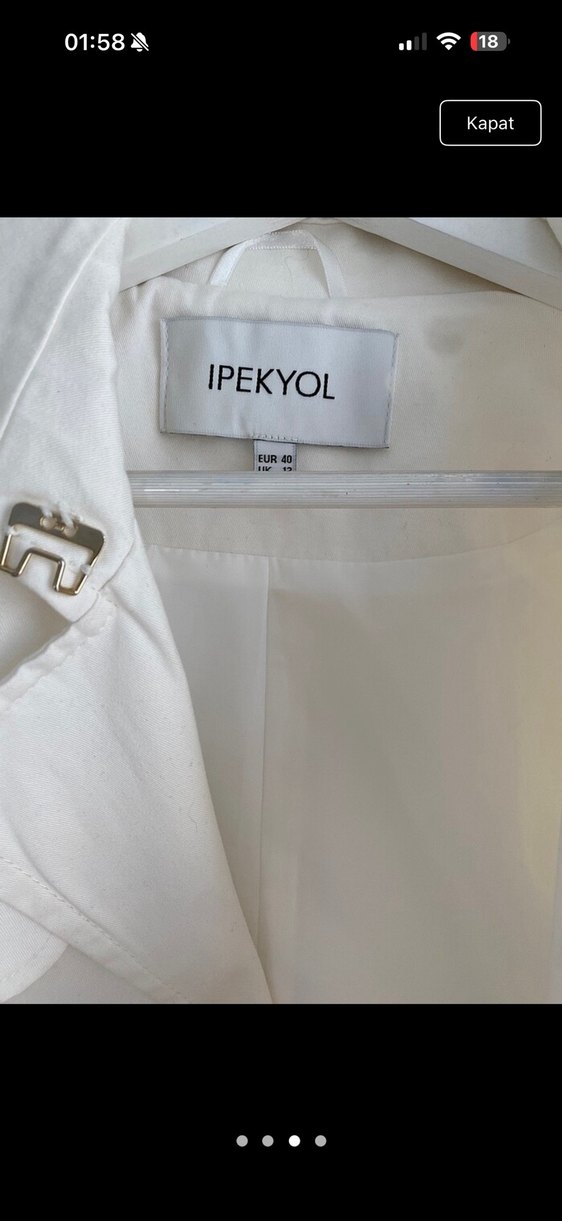 Beyaz Midi Kadın Trençkot - Görsel 3