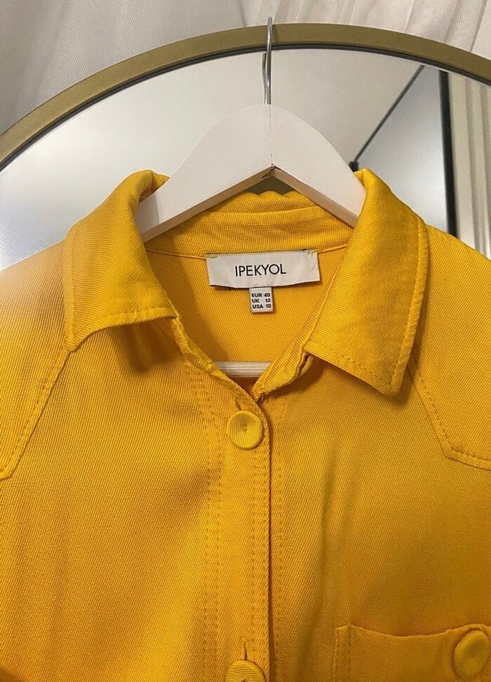 İpekyol Sarı Mini Kadın Trençkot - Görsel 3