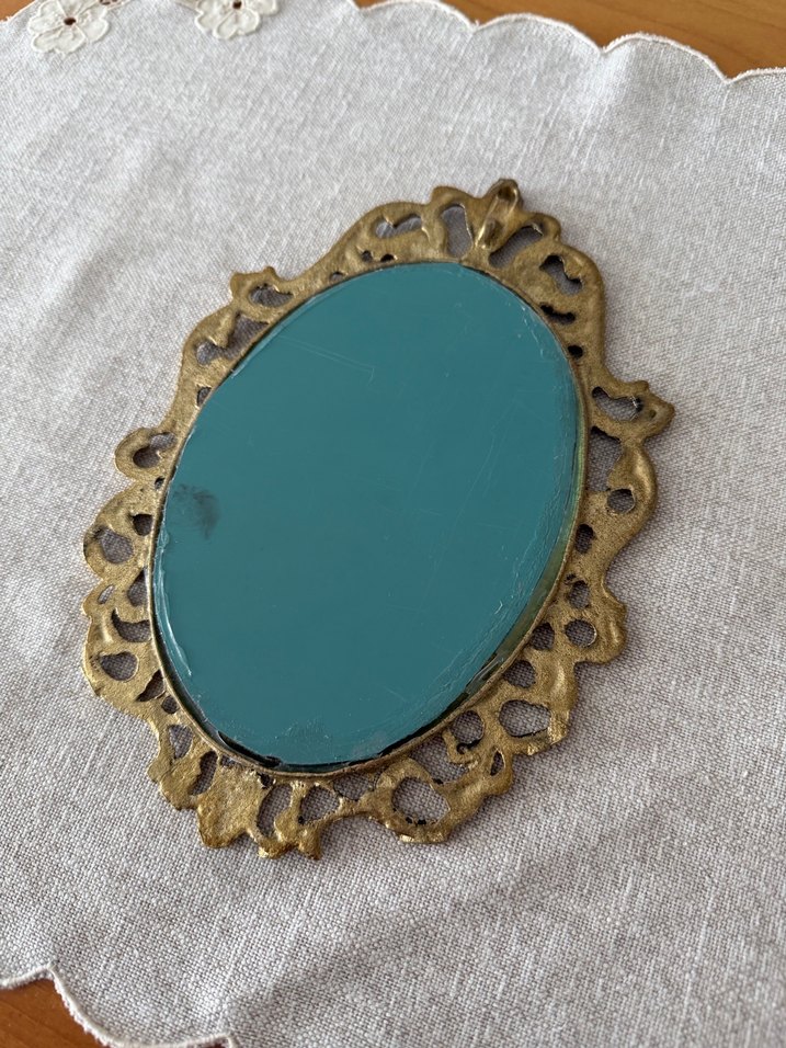 Pirinç vintage ayna - Görsel 2