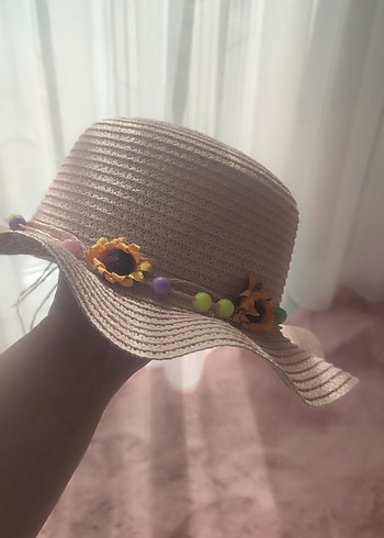 KitiKate Boncuk Detaylı Bej Bohem kız cocuk Şapka