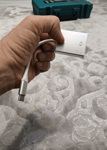 Gri Power Bank Adaptörü VGA type c - Görsel 4