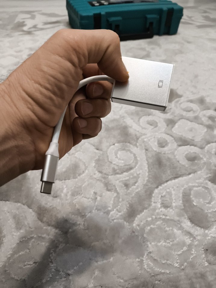 Gri Power Bank Adaptörü VGA type c - Görsel 4