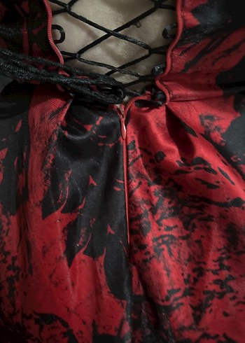 Bordo Straplez Uzun abiye elbise - Görsel 6