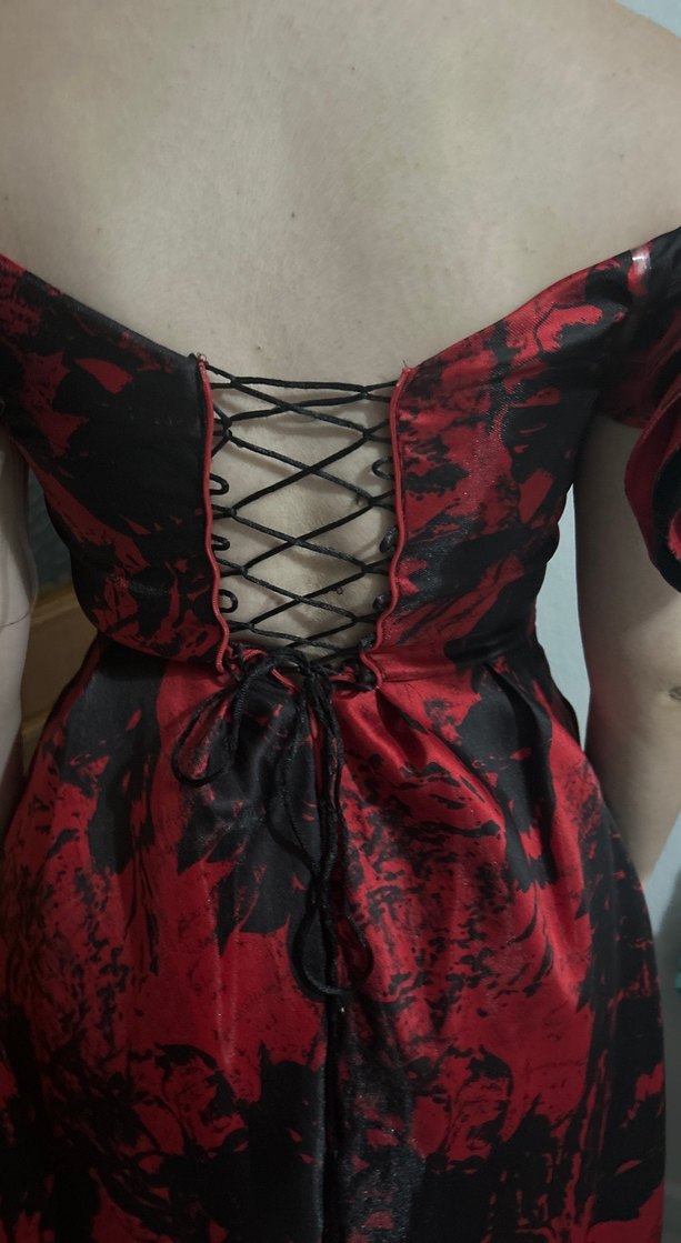 Bordo Straplez Uzun abiye elbise - Görsel 5