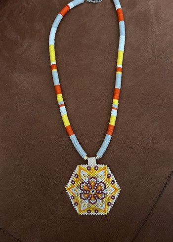 Uzun Çok Renkli Boncuklu Bohem Kolye - Görsel 3