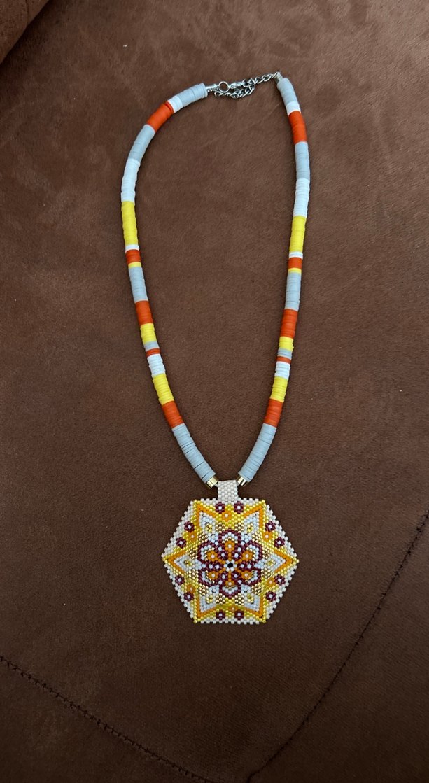 Uzun Çok Renkli Boncuklu Bohem Kolye - Görsel 3