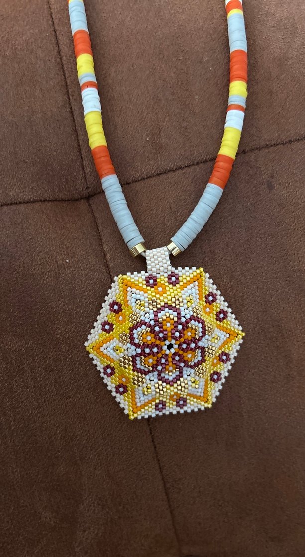 Uzun Çok Renkli Boncuklu Bohem Kolye - Görsel 2