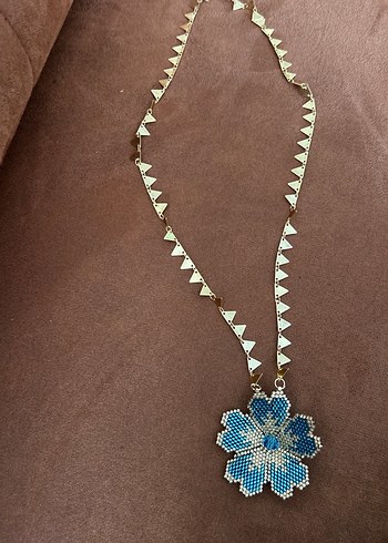 Mavi Boncuklu Uzun Bohem Kolye - Görsel 3