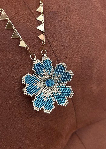 Mavi Boncuklu Uzun Bohem Kolye - Görsel 2