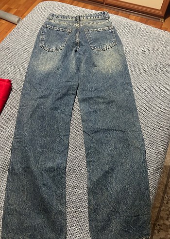 Diğer Gri Düğmeli Salaş Midi Kot Pantolon