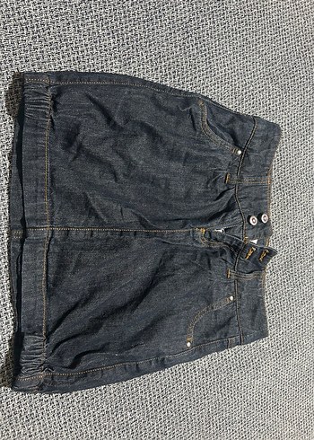 Koyu lacivert jean Mini etek