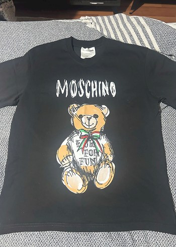 MOSCHINO Siyah Baskılı Erkek Tişört