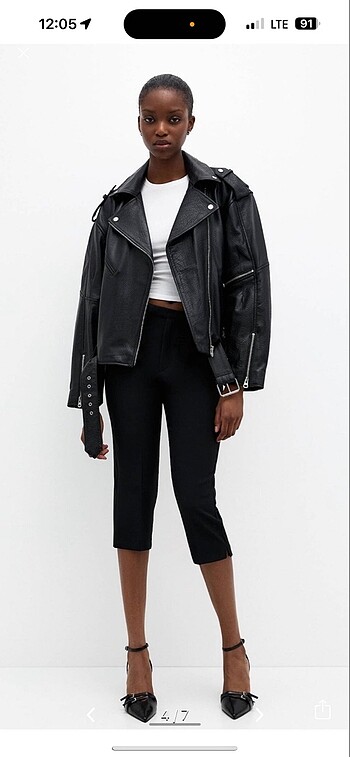 l Beden Pull&bear 0 orijinal deri ceket