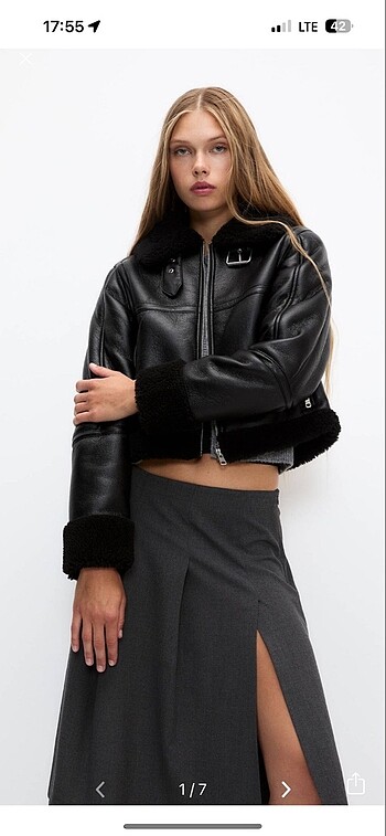 Pull and Bear Pull&bear yünlü çift yüzlü ceket