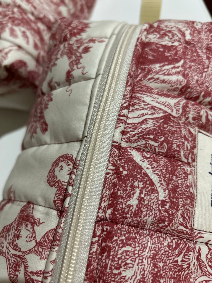 Bordo Vintage Baskılı Kadın Makyaj Çantası - Görsel 5