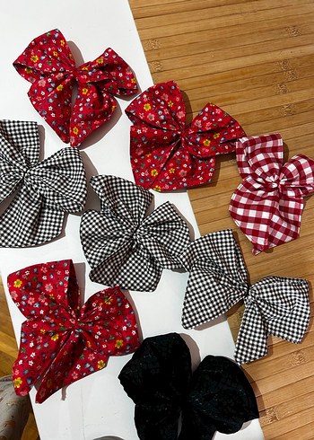 Renkli Vintage Kadın Saç Tokası Fiyonkları - Görsel 2