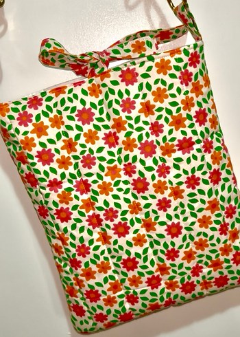 Çiçek Desenli Fermuarlı Bohem Kadın Çantası - Görsel 5