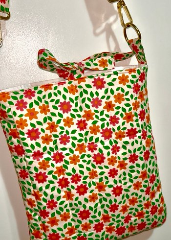 Çiçek Desenli Fermuarlı Bohem Kadın Çantası - Görsel 2