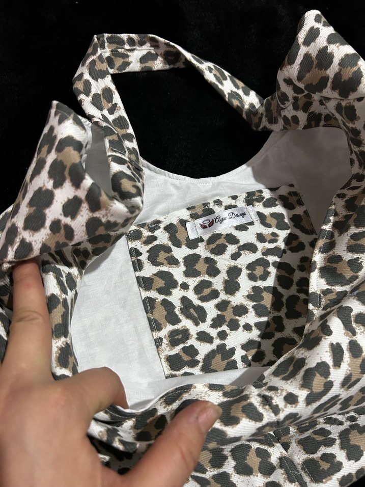 Kürk Detaylı Leopar Desenli Kadın Çanta - Görsel 5