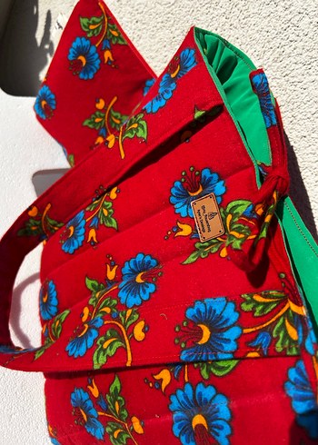 Renkli Baskılı Kırmızı Bohem Kadın Çanta - Görsel 9