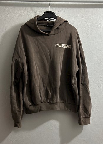Kadın Kahverengi Kapüşonlu Sweatshirt