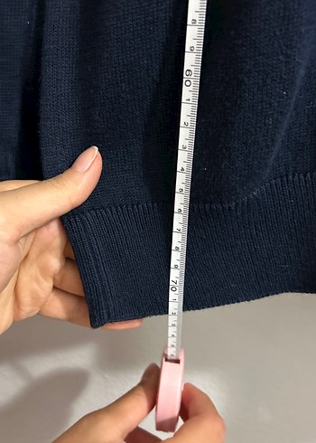 s Beden Lacivert V Yakalı Erkek Keten Kazak