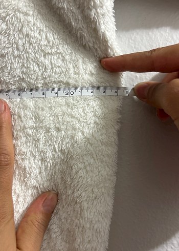 6 Ay Beden beyaz Renk Beyaz Nakışlı Peluş Bebek Tulumu