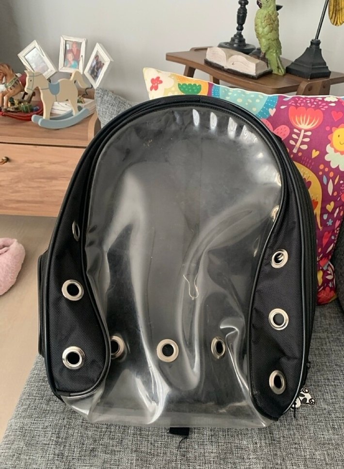 Şeffaf Ön Paneliyle Siyah Taşıma Çantası - Görsel 4