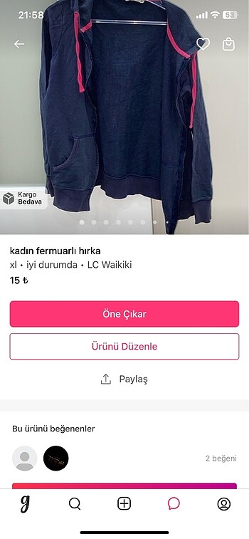 kadın fermuarlı hırka lc waikiki