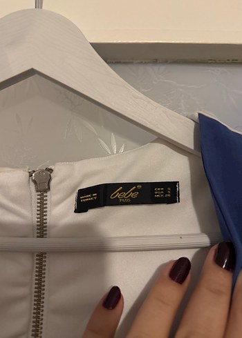 s Beden mavi Renk Mavi V Yakalı Fermuarlı Crop Top