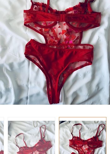 diğer Beden kırmızı Renk Kırmızı Nakışlı Bohem Tül Body