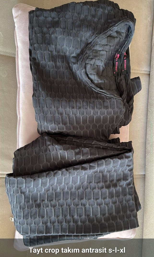 Mavi pembe gri crop takım açıklamada bedenler - Görsel 3