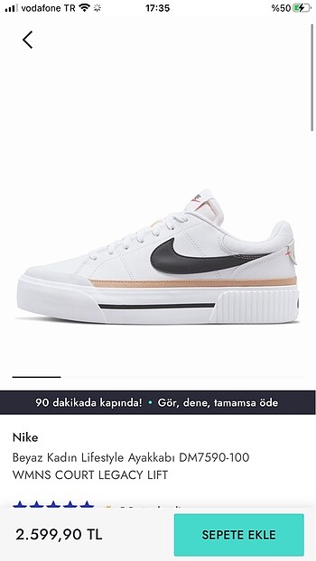 Nike Court Legacy Lift Beyaz Kadın Ayakkabı